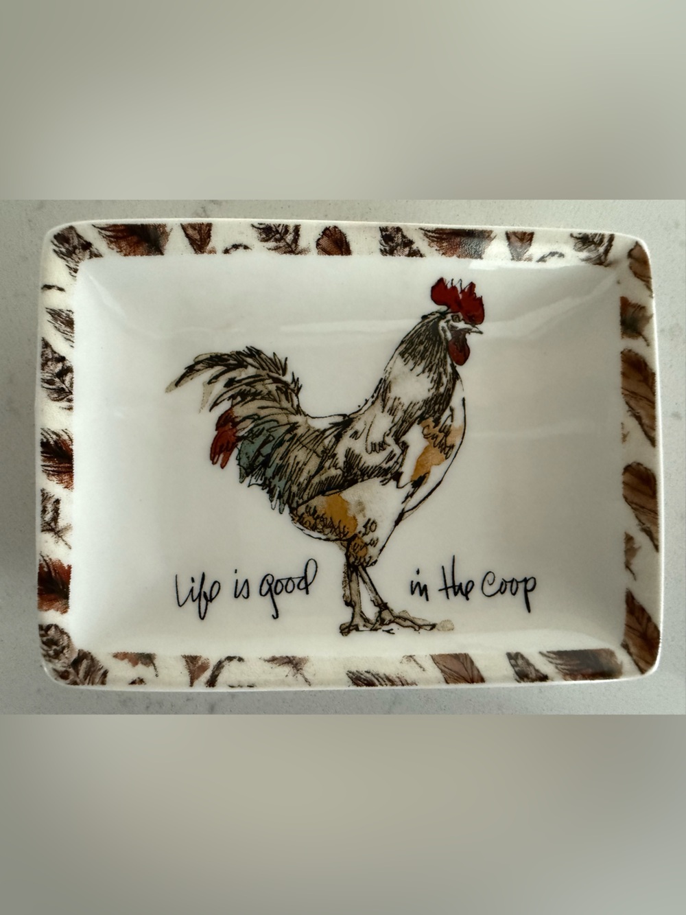 Creative Co-Op Rooster Tray